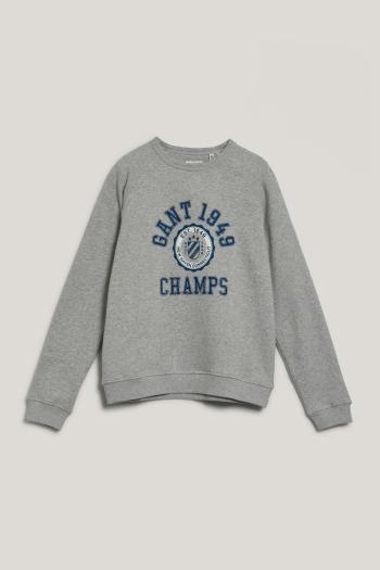 MIKINA GANT 1949 RAGLAN C-NECK LIGHT GREY MELANGE