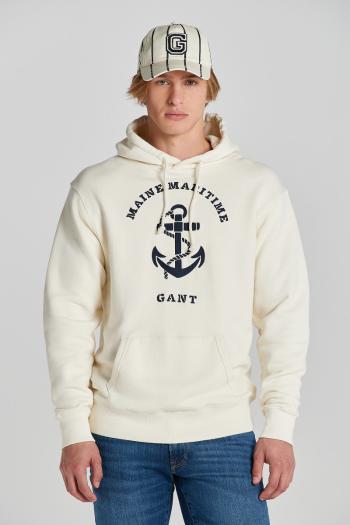 MIKINA GANT D2. MARITIME HOODIE CREAM