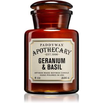 Paddywax Apothecary Geranium & Basil vonná svíčka 226 g