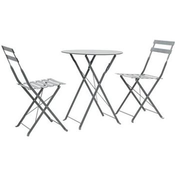 3dílný bistro set ocelový šedý 44355 (44355)