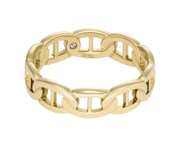 Fossil Fashion pozlacený prsten Heritage JF04782710 54 mm