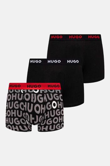 Boxerky HUGO 3-pack pánské, černá barva, 50517894