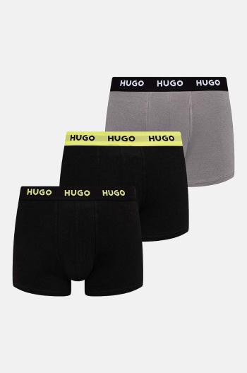 Boxerky HUGO 3-pack pánské, černá barva, 50517878