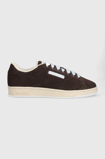 Semišové sneakers boty Reebok Club C hnědá barva, HP6471-brown