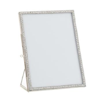 Stříbrný kovový fotorámeček s kamínky Jewel L - 15*20 cm 7787