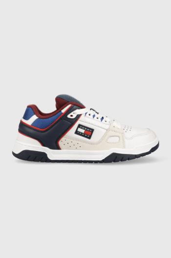 Kožené sneakers boty Tommy Jeans Tommy Jeans Skate Sneaker bílá barva