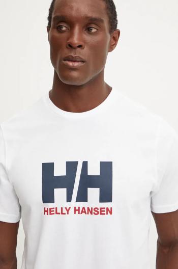 Bavlněné tričko Helly Hansen HH LOGO bílá barva, s potiskem, 30396