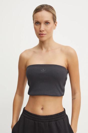 Top adidas Originals Femme Galore Rib Tube Top černá barva, JN3026