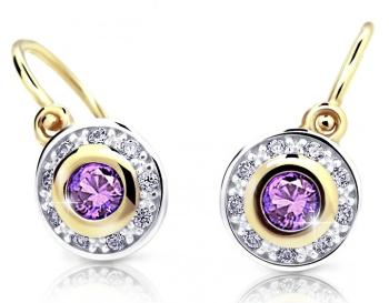 Cutie Jewellery Třpytivé dětské bicolor náušnice C2400-10-X-1 fialová
