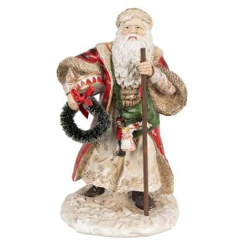 Vánoční dekorace Santa Claus s věncem - 16*14*25 cm 6PR3970