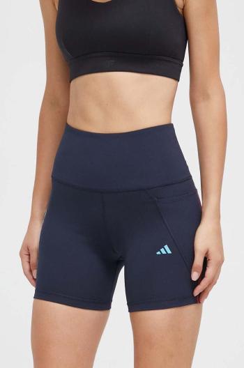 Běžecké šortky adidas Performance Adizero Lite tmavomodrá barva, s potiskem, high waist