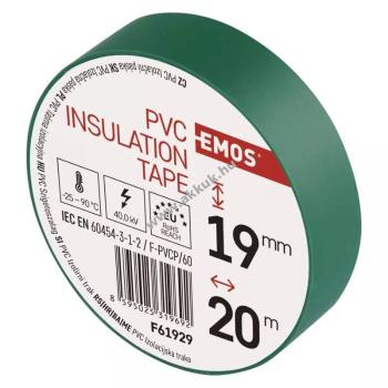 EMOS Szigetelőszalag 19mm x 20m, zöld - Kiárusítás!
