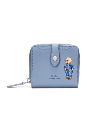 Kožená peněženka Polo Ralph Lauren modrá barva, 427960635