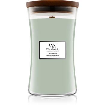 Woodwick Warm Wool vonná svíčka s dřevěným knotem 610 g