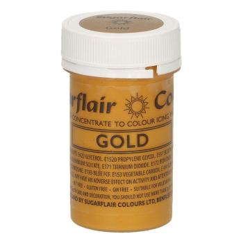 Cakesupplies Gelová barva Satin Gold - Třpytivá zlatá 25 g