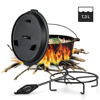 Klarstein Guernsey, prémiový litinový hrnec, 6.0 barbecue hrnec, litina, velikost M/7,3 l