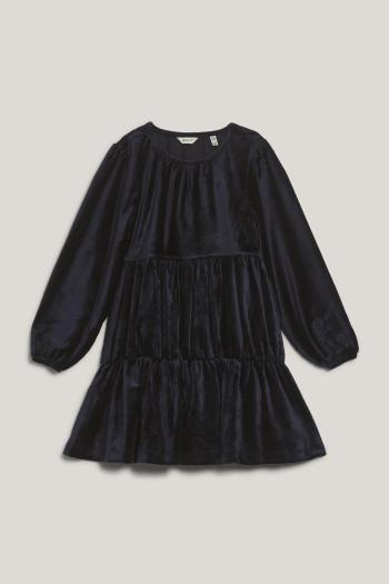 ŠATY GANT VELOUR TIERED DRESS EVENING BLUE