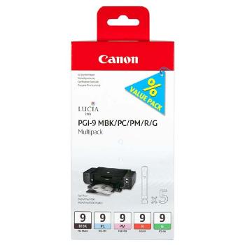 CANON PGI-9 - originální cartridge, černá + barevná, 5x14ml