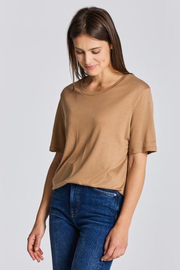 TRIČKO GANT DRAPE SS T-SHIRT WARM KHAKI