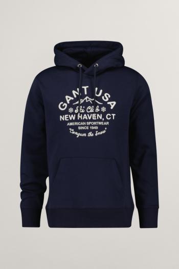 MIKINA GANT GRAPHIC HOODIE EVENING BLUE