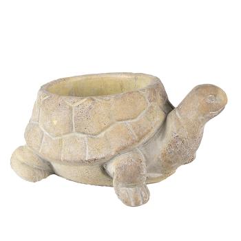 Béžový cementový květináč želva Turtle - 22*16*10 cm 6TE0458