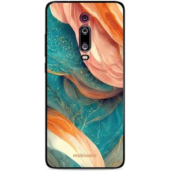 Mobiwear Glossy lesklý pro Xiaomi Mi 9T / Mi 9T Pro - G025G - Azurový a oranžový mramor (5904808527095)