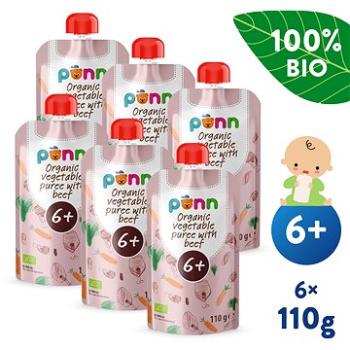 SALVEST Ponn BIO Hovězí maso se zeleninovým pyré 6× 100 g (4740073075890)