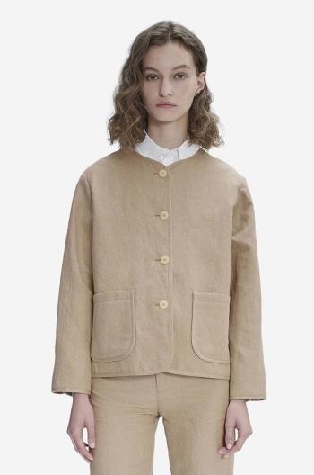 Plátěná bunda A.P.C. Blouson Katia béžová barva, oversize, hladká, LIAEO-F02803 BEIGE