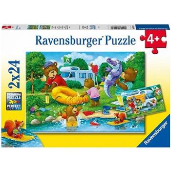 Ravensburger puzzle 052479 Medvědí rodina kempuje 2x24 dílků  (4005556052479)