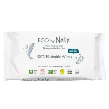 ECO by Naty Vlhčené ubrousky bez vůně splachovatelné 56 ks