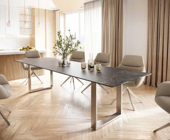 Jídelní stůl Edge 300x100 cm keramika Laminam® Nero Greco šedá