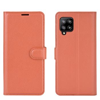 LITCHI Peňaženkový kryt Samsung Galaxy A42 5G hnedý