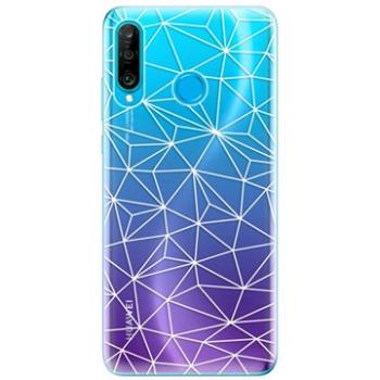 iSaprio Abstract Triangles 03 - white pro Huawei P30 Lite (trian03w-TPU-HonP30lite)