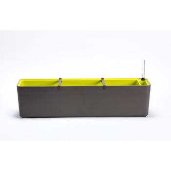 Ghiveci cu autoirigare Plastia Berberis 80, antracit + verde, gri, 80 cm