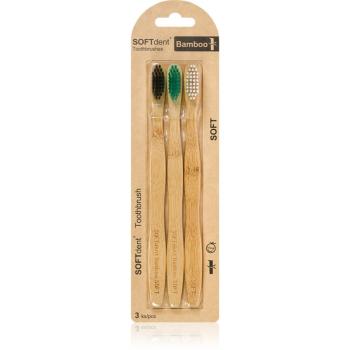 SOFTdent Bamboo Soft - 3 pack Periuta de dinti de bambus 3 buc