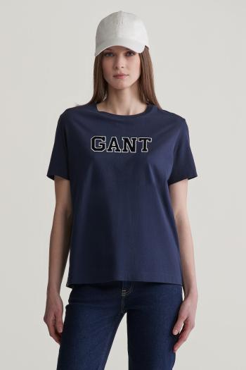 TRIČKO GANT REG VELOUR APPLIQUE T-SHIRT EVENING BLUE