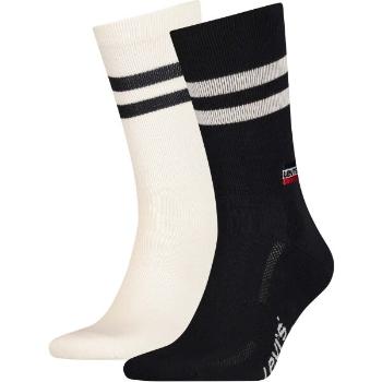 Levi's&reg; REG CUT RETRO SPORT STRIPES 2P Unisexové ponožky, černá, velikost