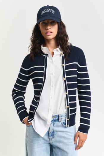 KARDIGAN GANT RIBBED BRETON CARDIGAN EVENING BLUE