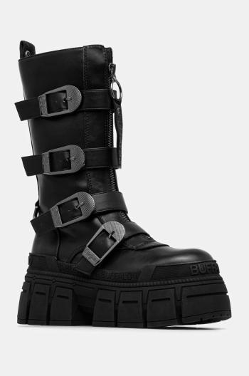 Farmářky Buffalo Gospher Biker Hi Zip černá barva, na platformě, 1220051-BLK