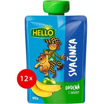 HELLO ovocná kapsička s banány 12× 100 g (8590014639102)