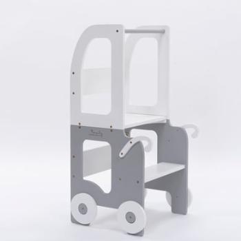 Family-SCL Montessori učící věž Trolley white/ grey