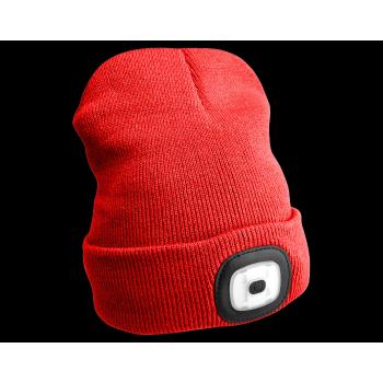 Sixtol Čiapka s čelovkou 45 lm, USB, uni, červená
