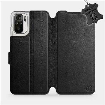 Kožené flip pouzdro Xiaomi Redmi Note 10S - Černé - Black Leather (5903516661091)