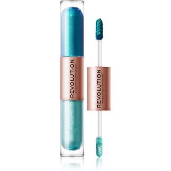 Makeup Revolution Double Up tekuté oční stíny 2 v 1 odstín Tranquillity Blue 2x2,2 ml