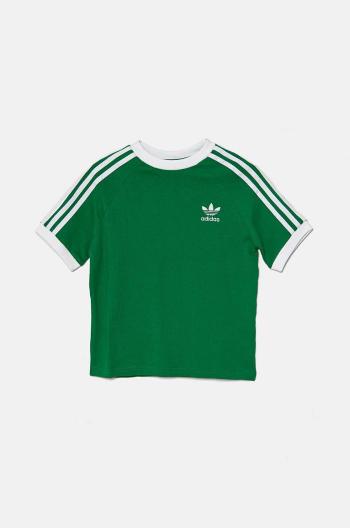 Dětské bavlněné tričko adidas Originals 3STRIPES TEE zelená barva, IY7431