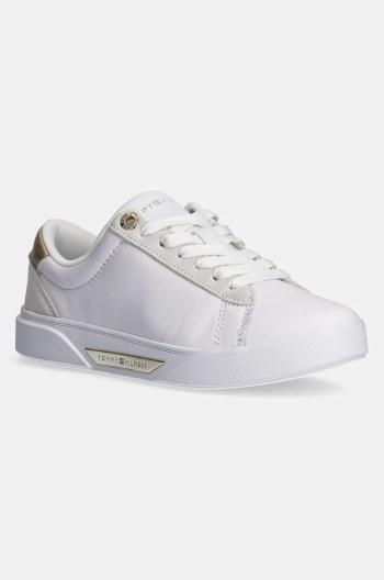 Kožené sneakers boty Tommy Hilfiger CHIC COURT SNEAKER bílá barva, FW0FW08382