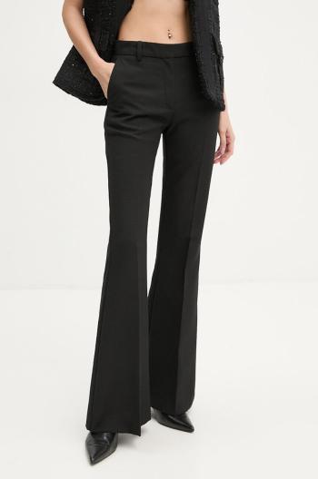 Vlněné kalhoty The Kooples černá barva, zvony, high waist, FPAN29025K