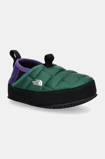 Dětské papuče The North Face THERMOBALL TRACTION MULE II zelená barva, NF0A39UX8JI1