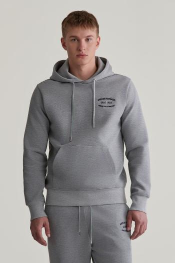 MIKINA GANT SMALL GRAPHIC SWEAT HOODIE GREY MELANGE