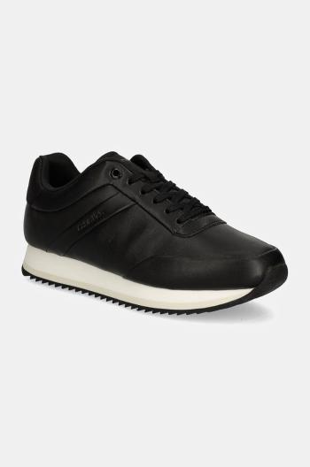 Kožené sneakers boty Calvin Klein RUNNER LACE UP LTH černá barva, HW0HW02216